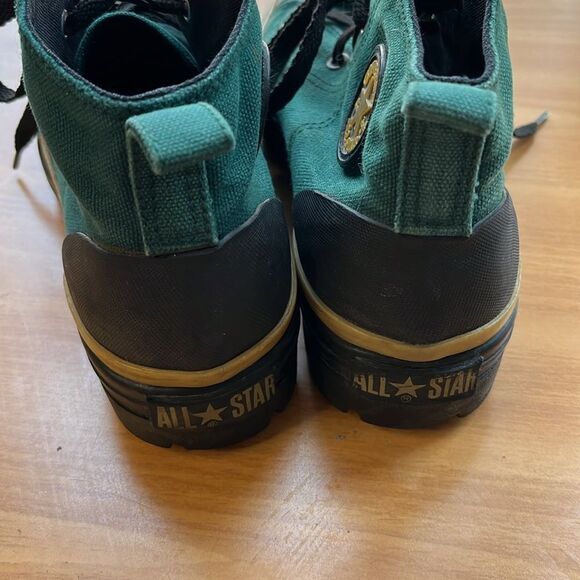 Vintage Converse All Star Chuck Taylor Mid Green Fabric with Black Women’s 6.5 - Picture 3 of 10